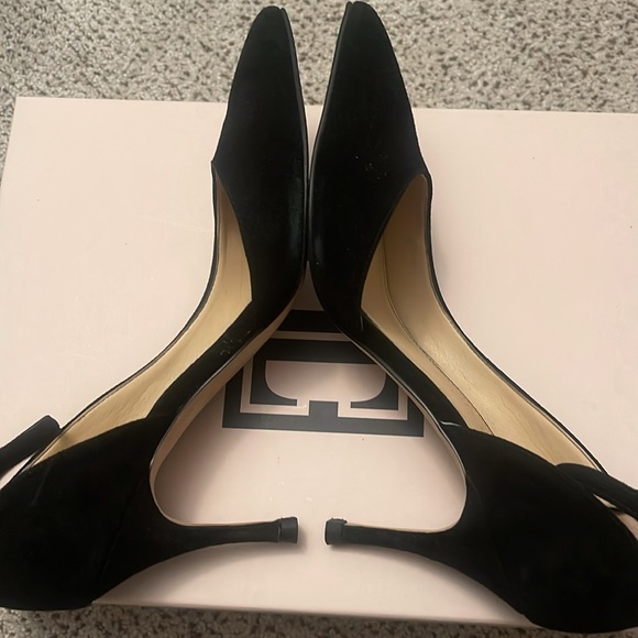 Ivanka Trump size 5 black suede heels Brita style D’orsay - Picture 4 of 4